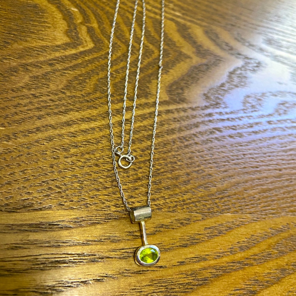 Sterling silver peridot necklace